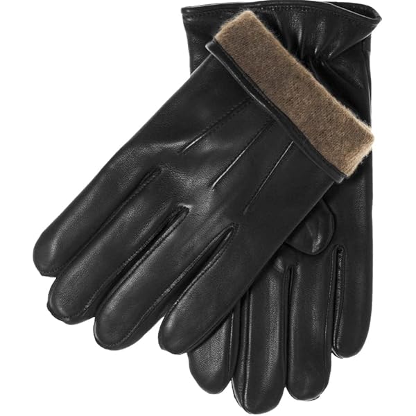 Dents Mens Henley Touch Screen Hairsheep Leather Gloves - Black
